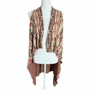 Chesley Red and White Boho/ Aztec Textured Knit one size